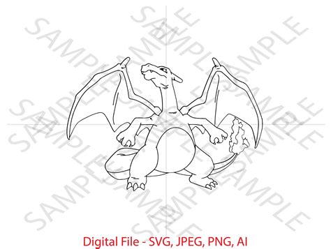 charizard outline|Charizard Outline PNG Images .